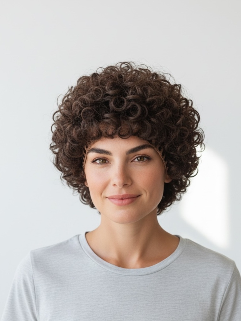 EVA GABOR COLLECTION Wig Brown Curly Vintage Synthetic Modacrylic Fiber VGC